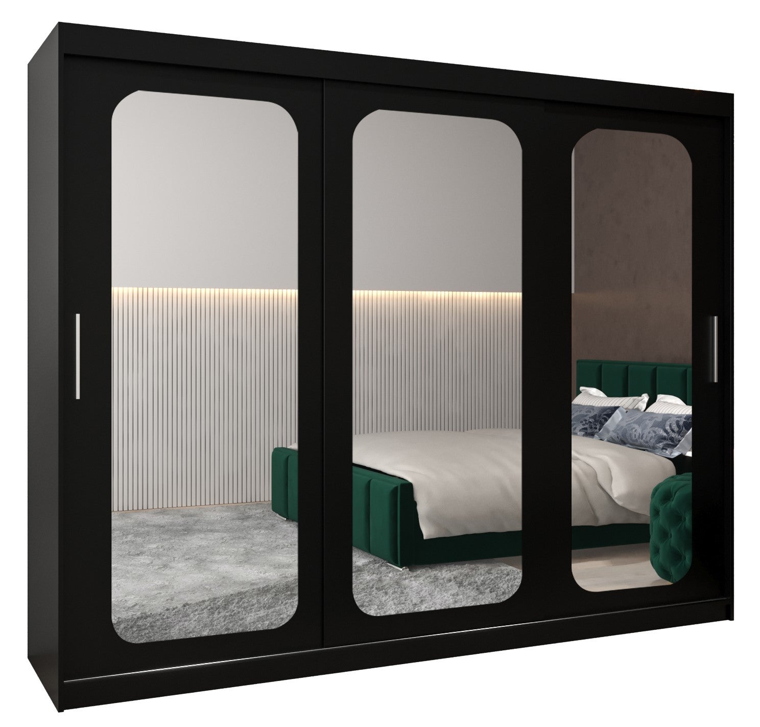 Szafa przesuwna garderoba PROMO T3 250 x 62 x 200 cm Czarny - Abiks Meble