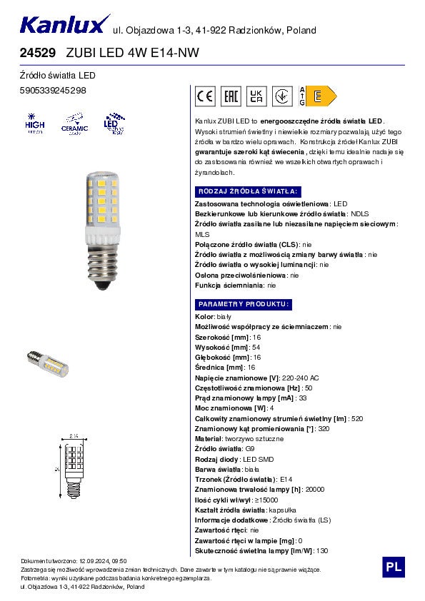 Lâmpada LED E14 4W – Branco Natural – 520lm – 320° – Cápsula compacta - 5