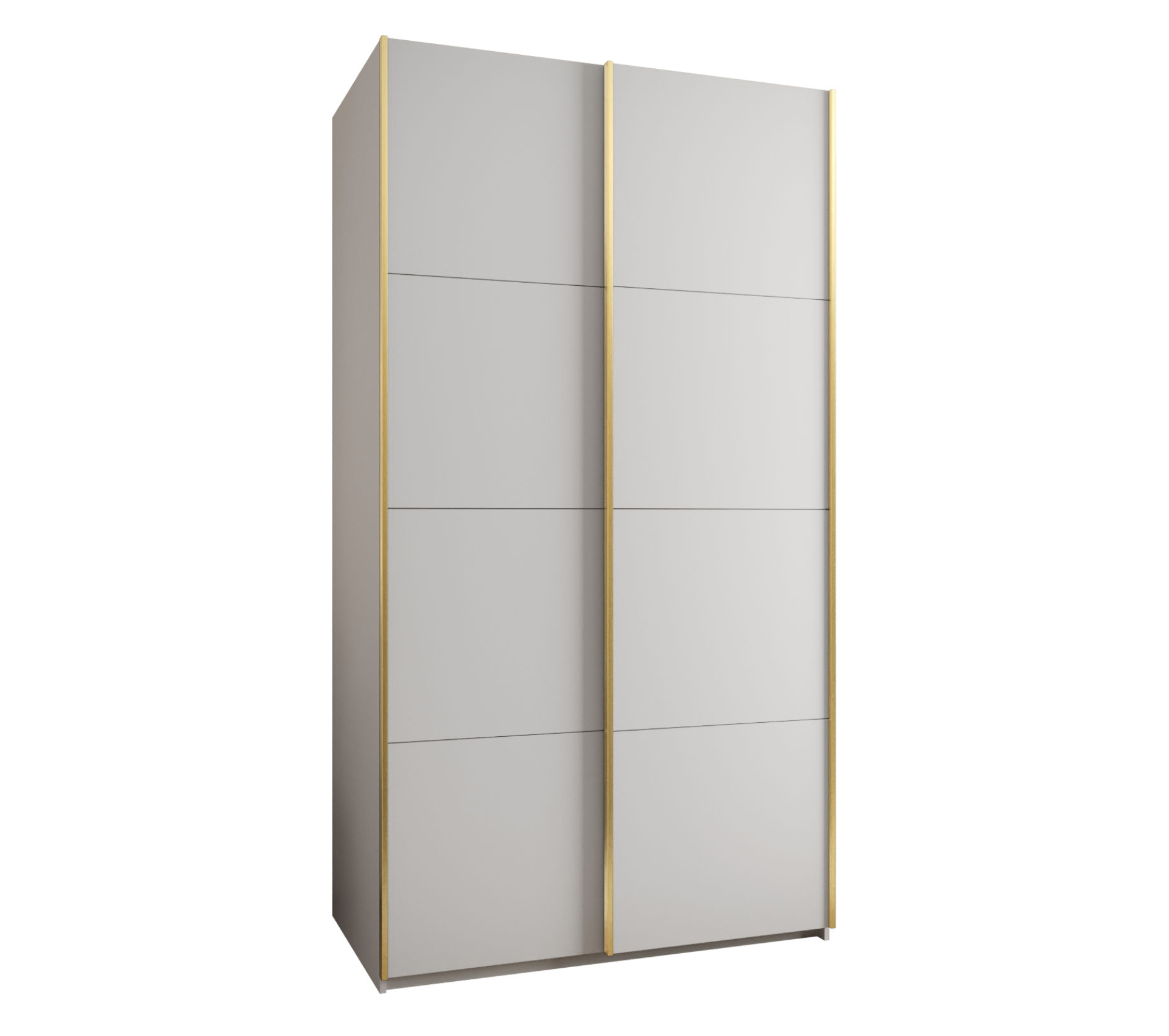 Szafa przesuwna wysoka Lux 1 140 x 64 x 245,5 cm biały + biały + u. złoty - Abiks Meble