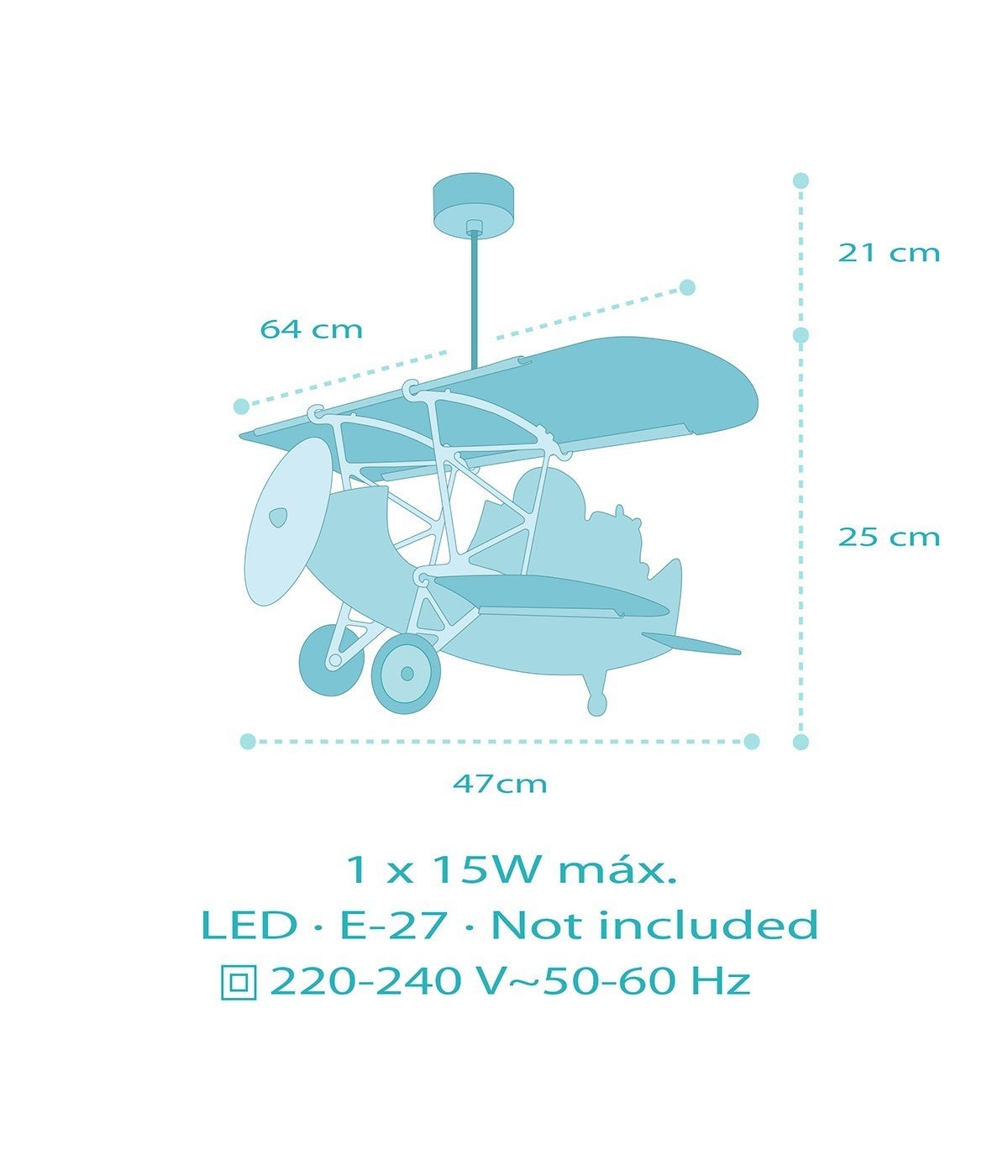 Lampa sufitowa Little Lion - Samolot Mały Lew dla dzieci - 6