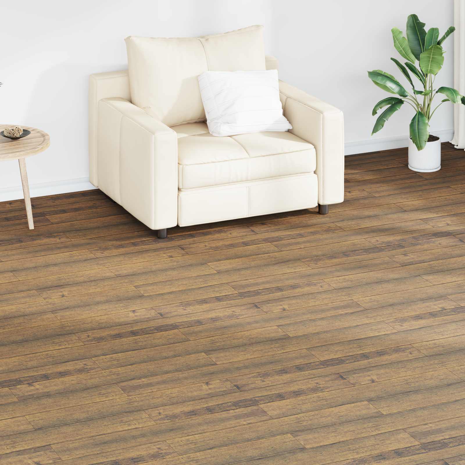 Planches de sol 36 pcs Brun Noyé 5,02 m² PVC | Leroy Merlin