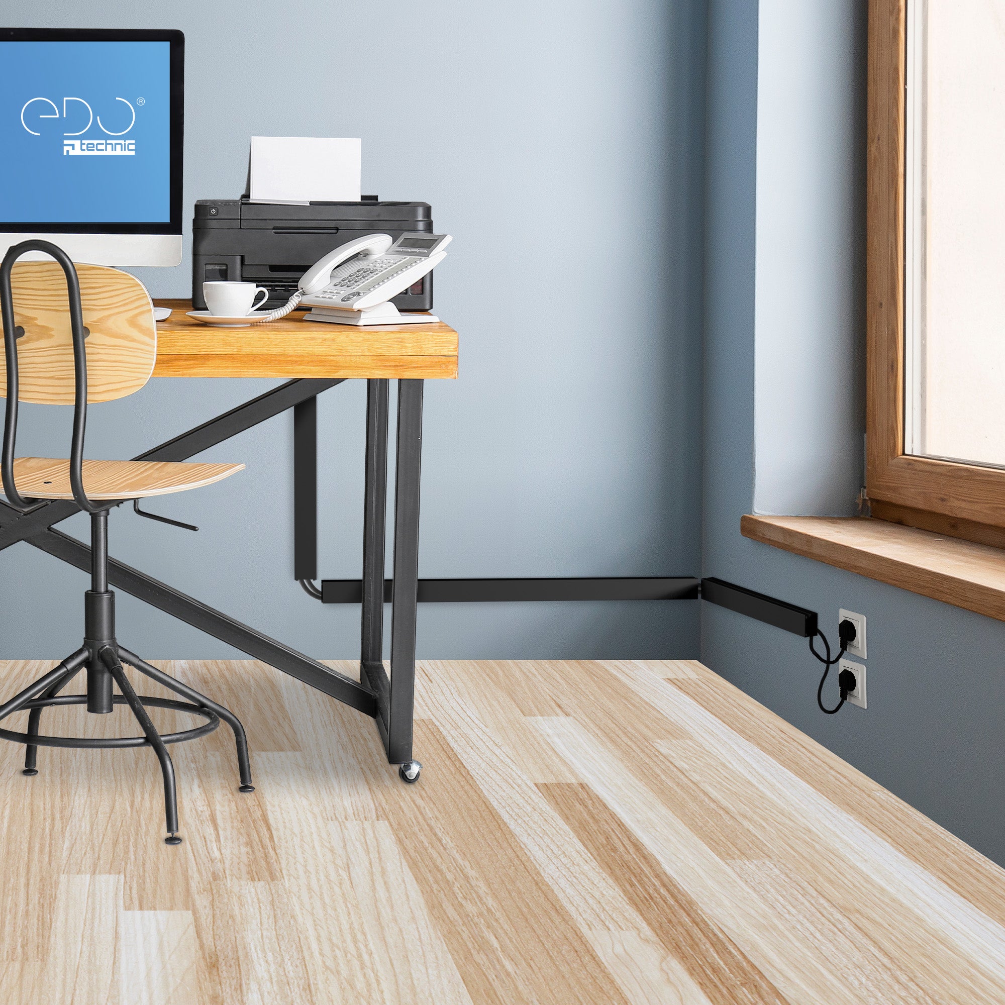 Korytko elektroinstalacyjne samoprzylepne 20/10 2m Kanał kablowy Antracytowy EDO Technic - 4