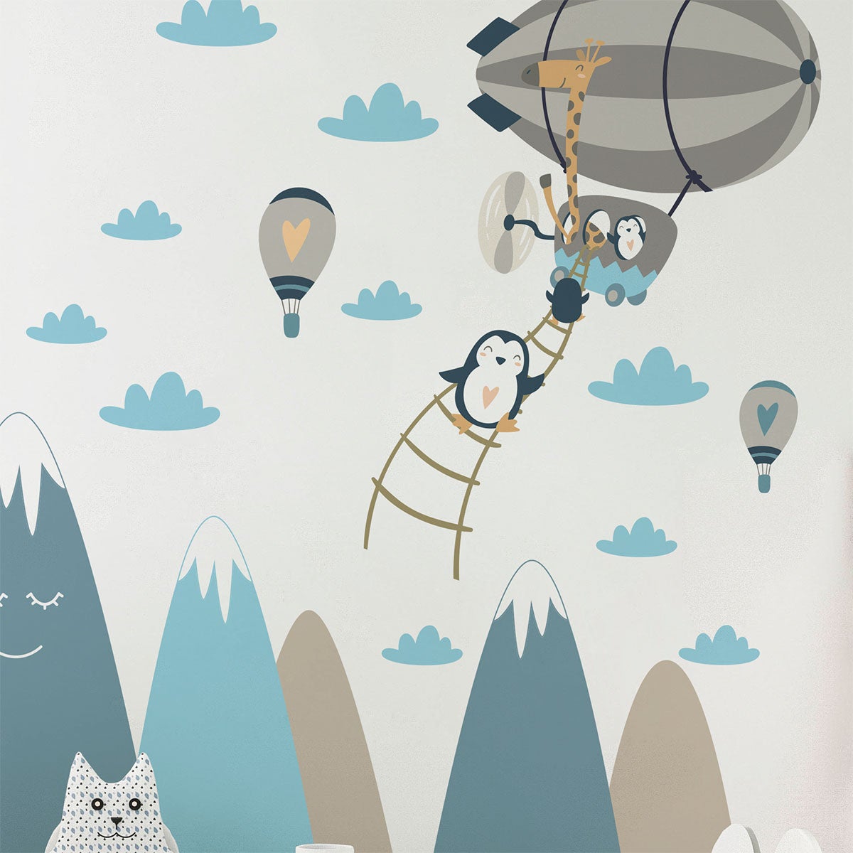 Adesivo bambino di montagna scandinavo animali viaggiare - Sticker adesivo - adesivi murali - 70x105cm - 6