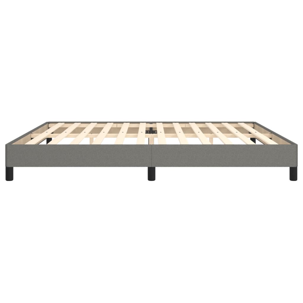 Cadre de lit sans matelas gris foncé 200 x 200 cm tissu - 6