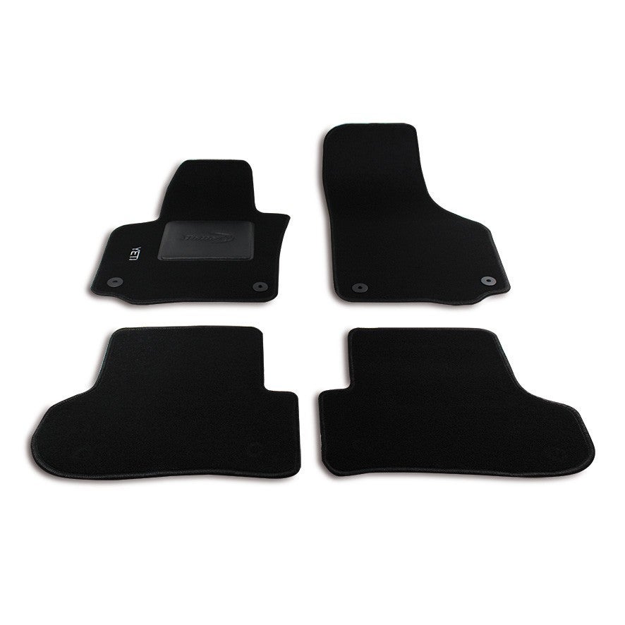 39055 Set Tappeti Auto Su Misura in Moquette, Nero, 4 Pezzi