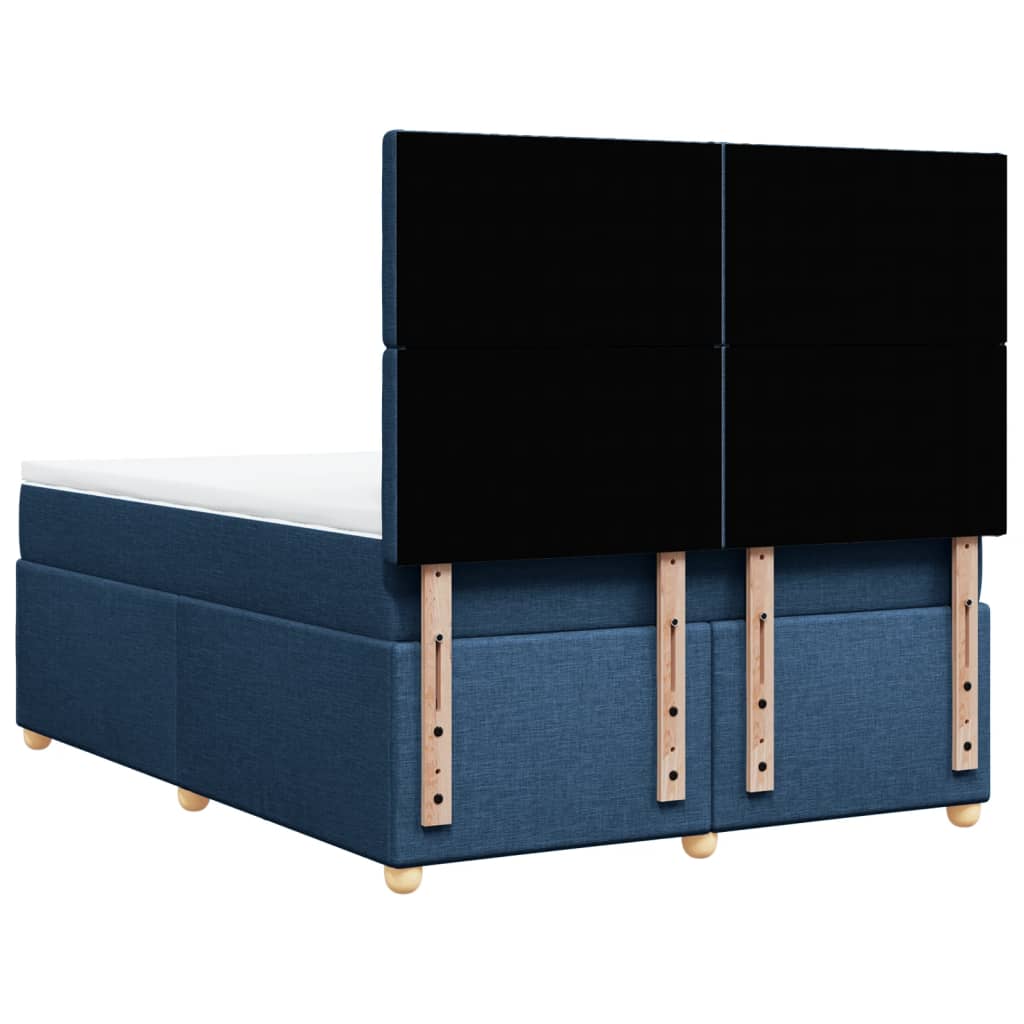 Sommier à lattes de lit avec matelas Bleu 160x200 cm Tissu — COMFORTXL - 6
