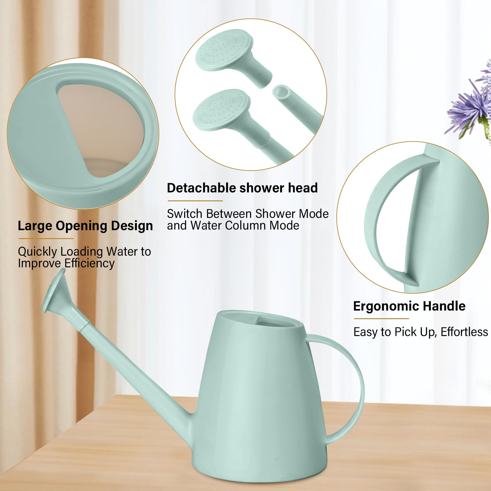 Outils jardinage, arrosoirs, arroseurs de jardin, distributeurs d'eau portables à long tube, convient aux plantes vertes d'intérieur 2pc(vert menthe) - 7
