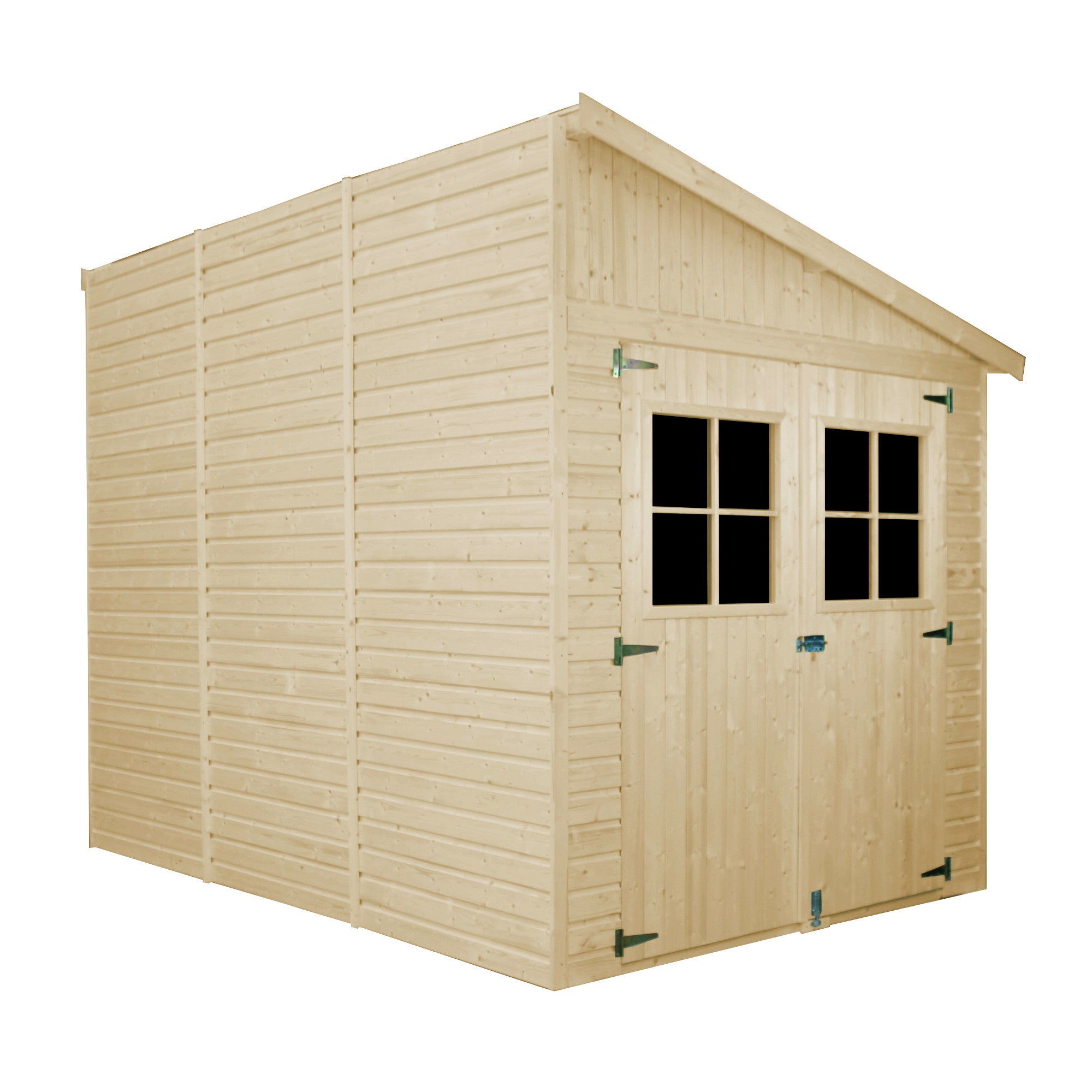 Cobertizo de madera para jardín CON PARED LATERAL - 216 x 318 cm / 6,2 m², Cobertizo de madera natural- Taller de Jardín - TIMBELA M339A - 3