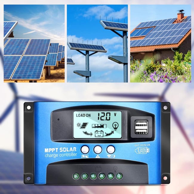 Contrôleur Charge Solaire MPPT 1200W 20A - 24V à 72V - Écran LCD - Pour Batteries Lithium - IP65