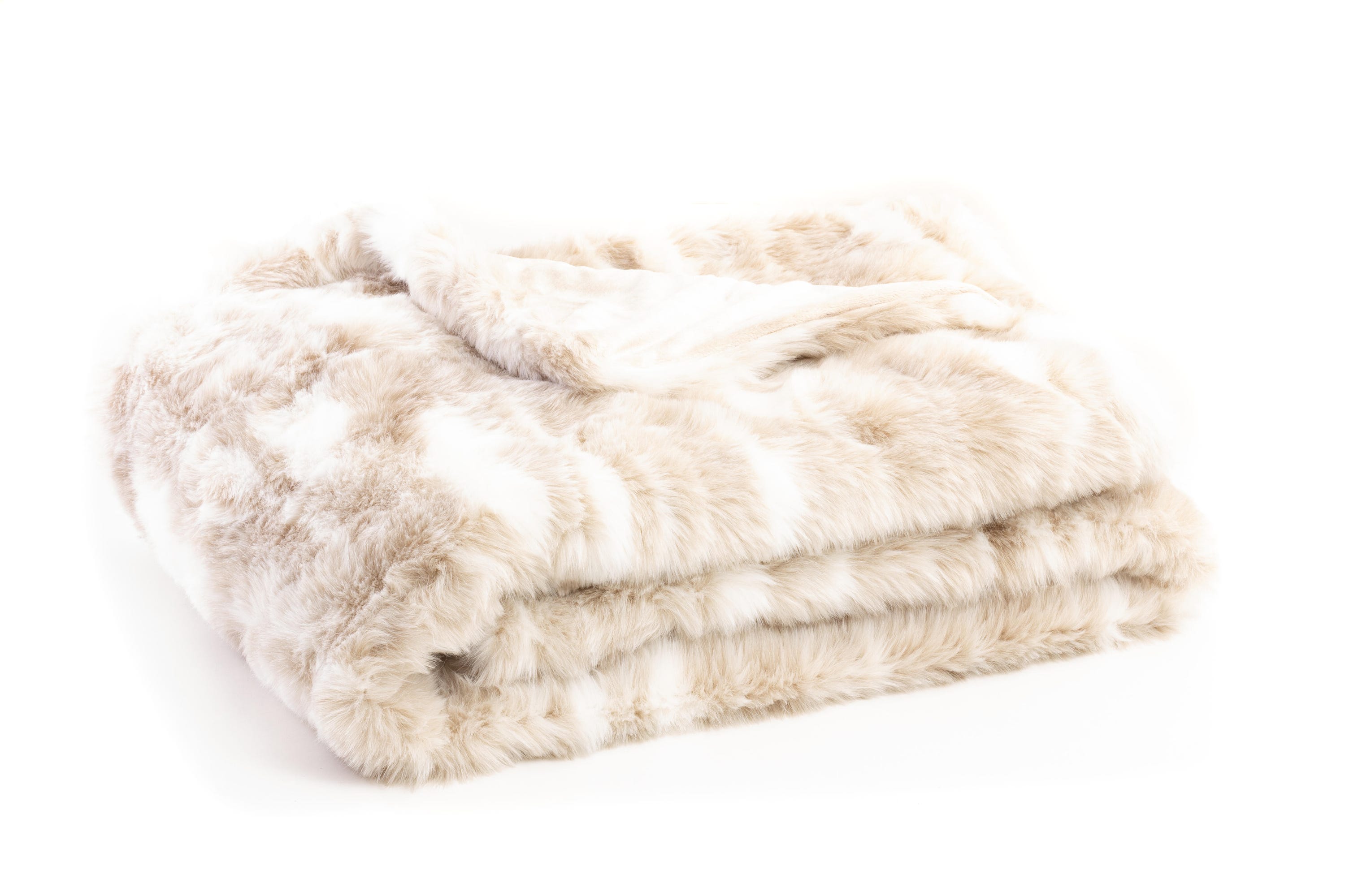 Plaid effetto pelliccia, écru l.130 x L.170 cm - 2