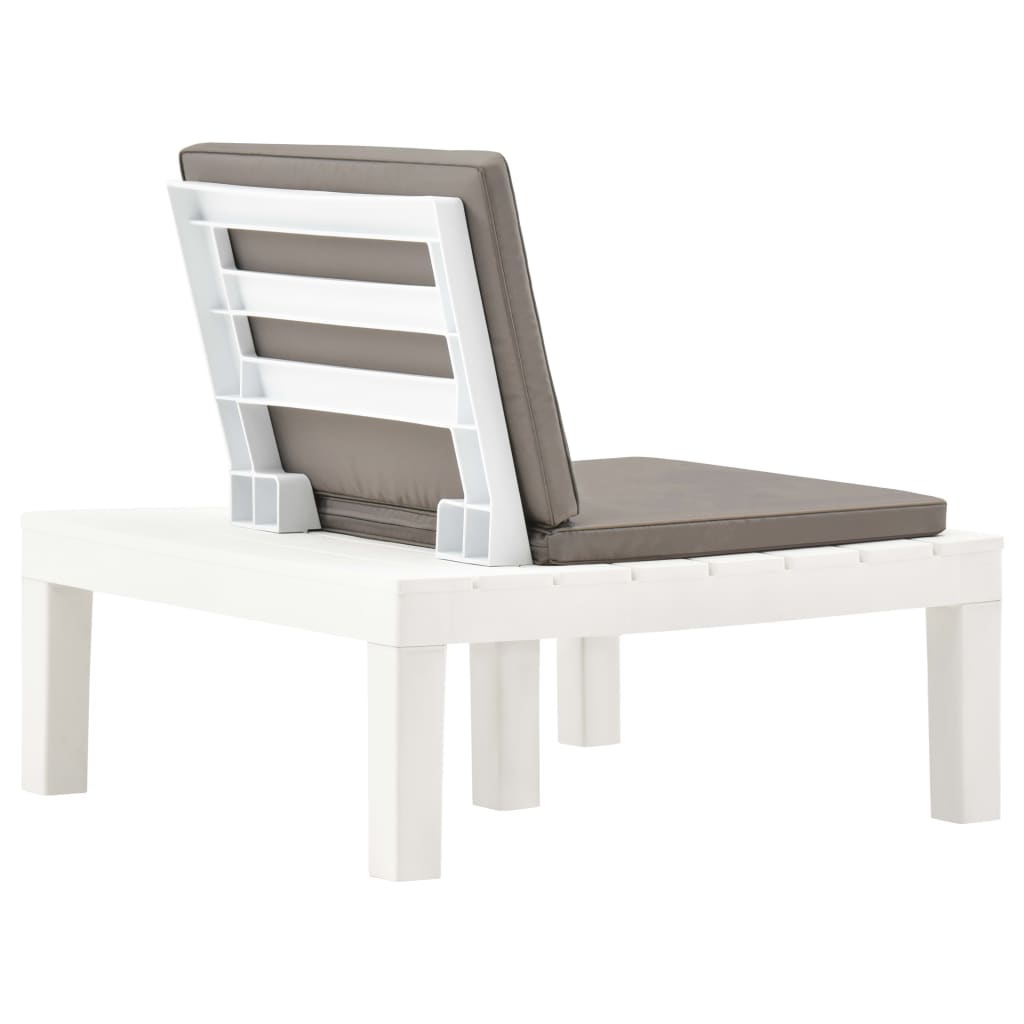 Chaise de jardin avec coussin en Plastique Blanc - 4