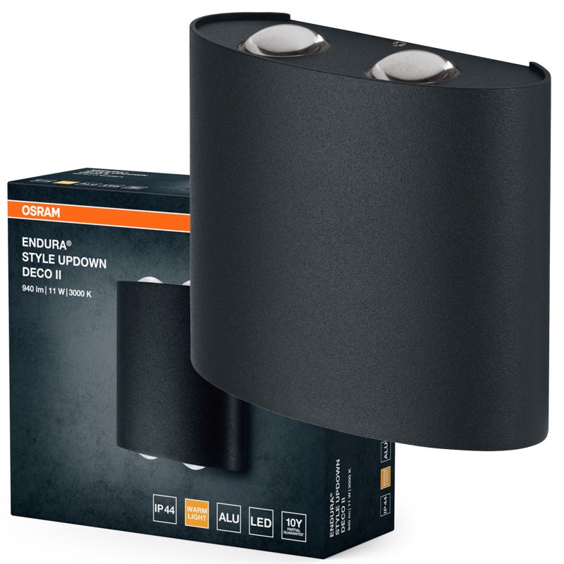 Kinkiet Ogrodowy Osram Lampa Elewacyjna Zewnętrzna LED 10.5W 550lm 3000K Ciepła biel Szary IP44 1 szt.