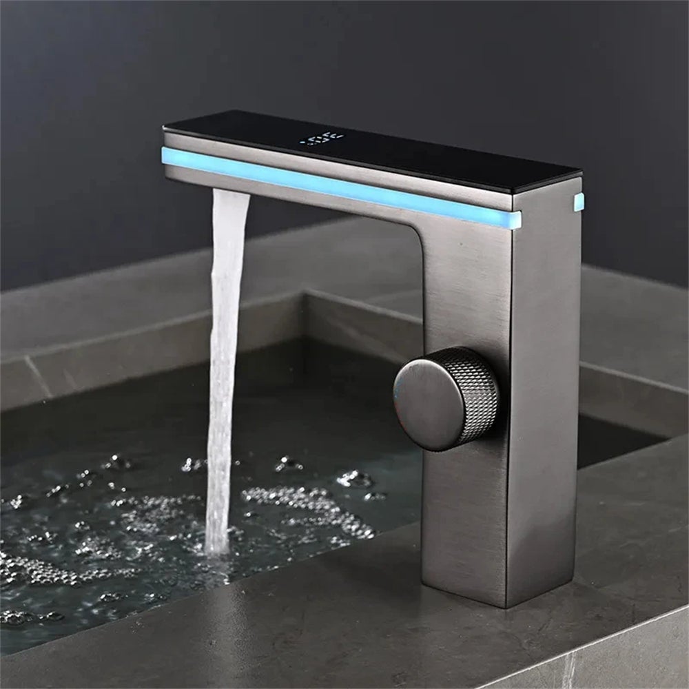 Rubinetto intelligente per il bagno con temperatura LED calda e fredda per lavandino, cucina, rubinetto per lavabo singolo del bagno - 2