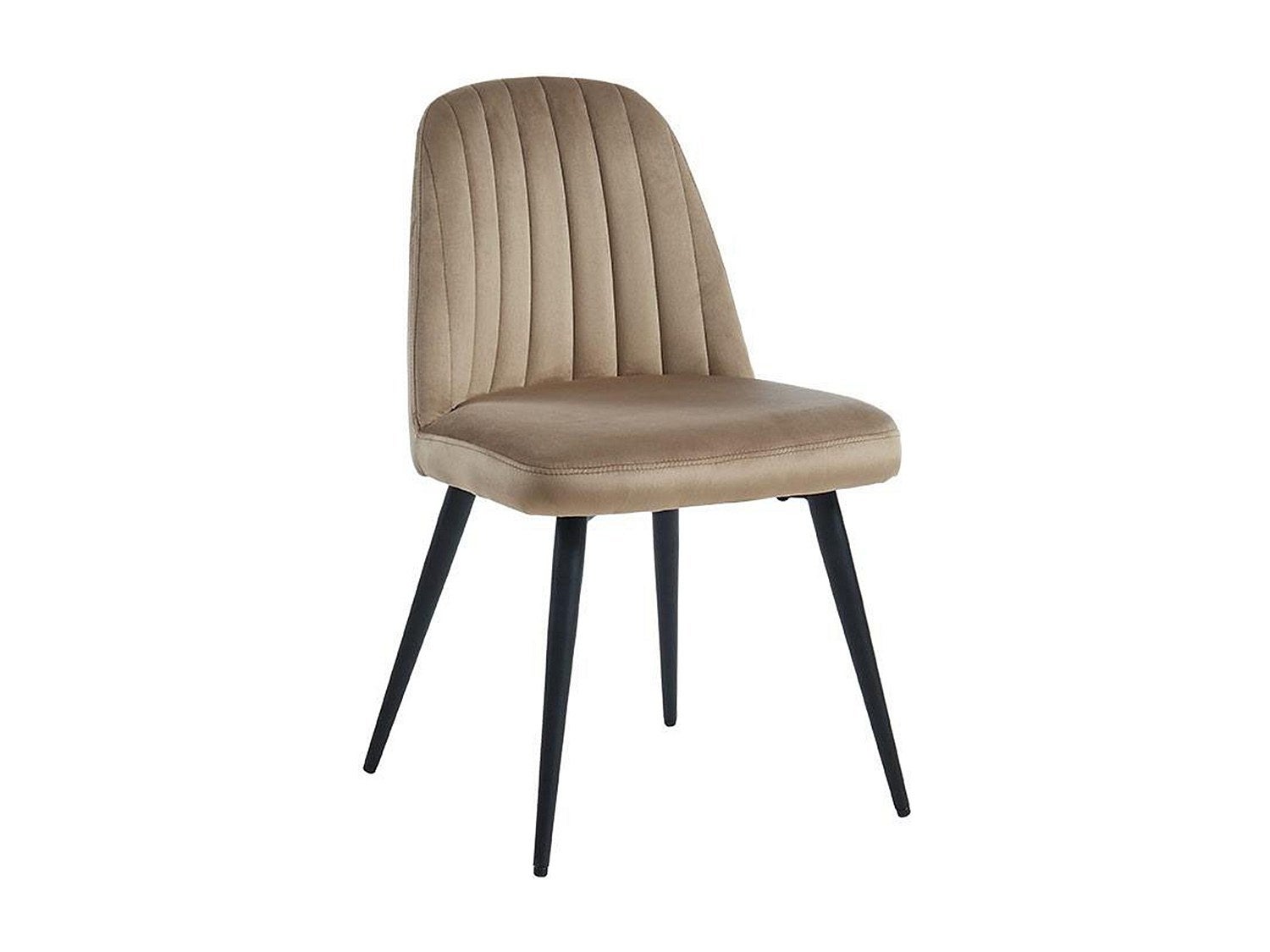 Lot de 2 chaises en velours et métal noir - Beige - ELEANA - 3