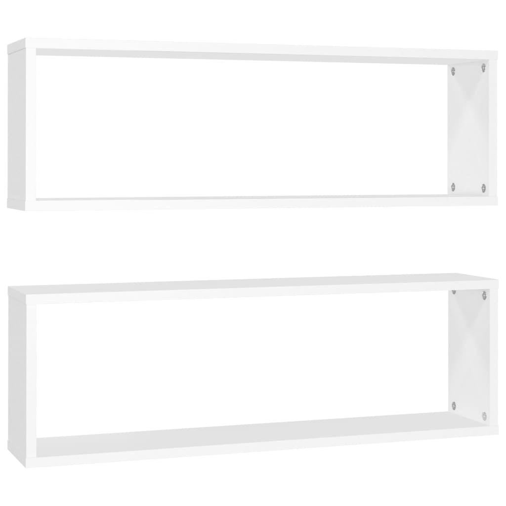 Étagères cube murales 2pcs Blanc 80x15x26,5cm bois d'ingénierie vidaXL - 2