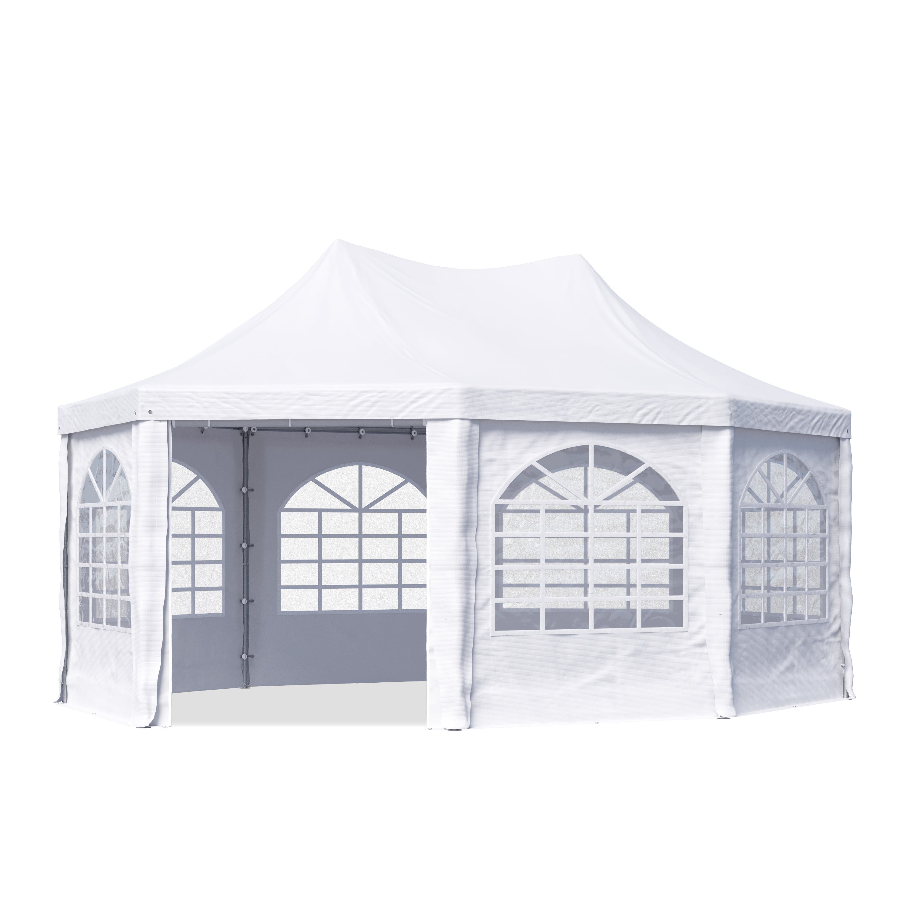 TOOLPORT Namiot Pagoda Pawilon 4x5,5 m – szybki i łatwy montaż z oknami – wytrzymała biała plandeka PVC 700 g/m²