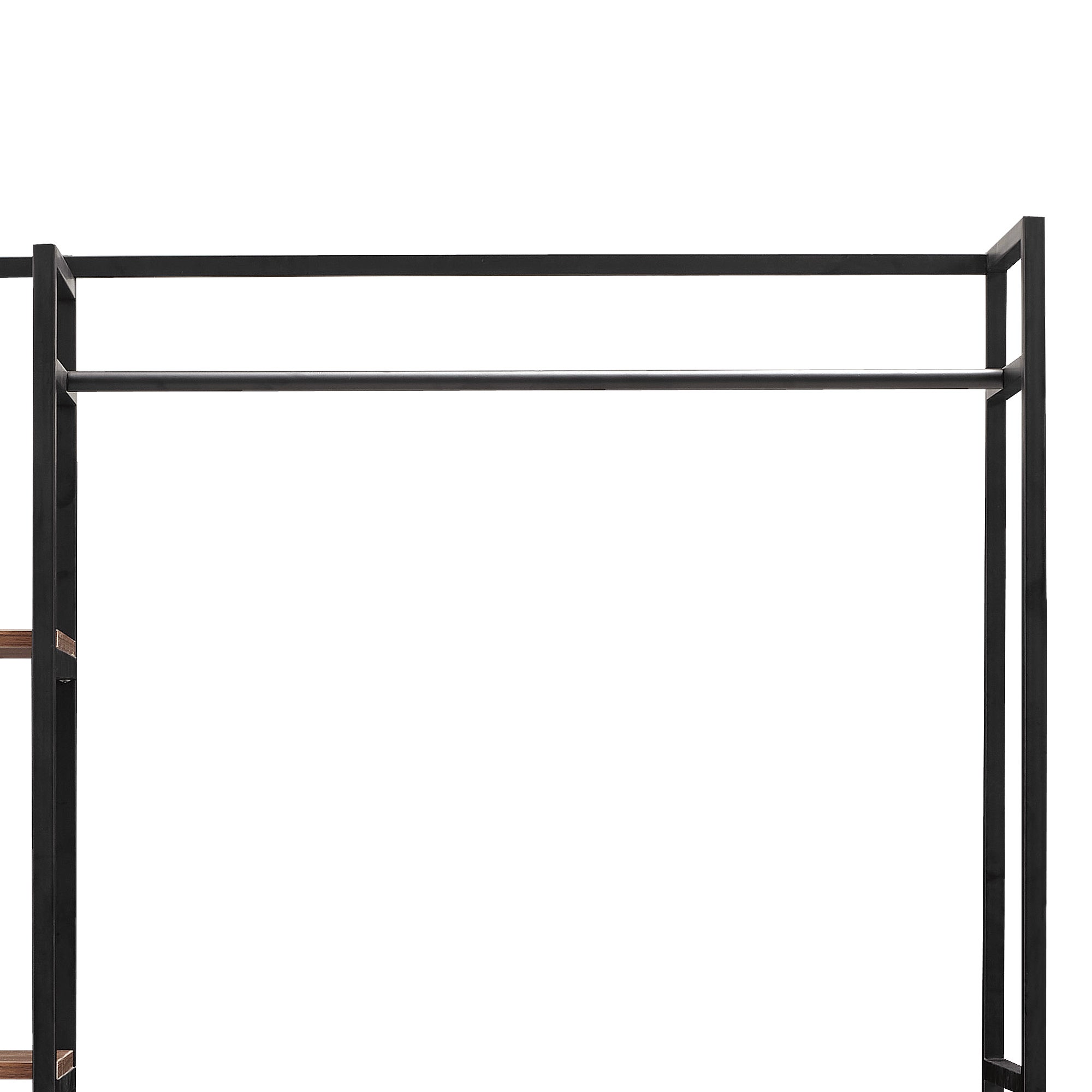 Portant à vêtements Horgau métal MDF 180 x 120 x 40 cm noir effet noyer [en.casa] - 5