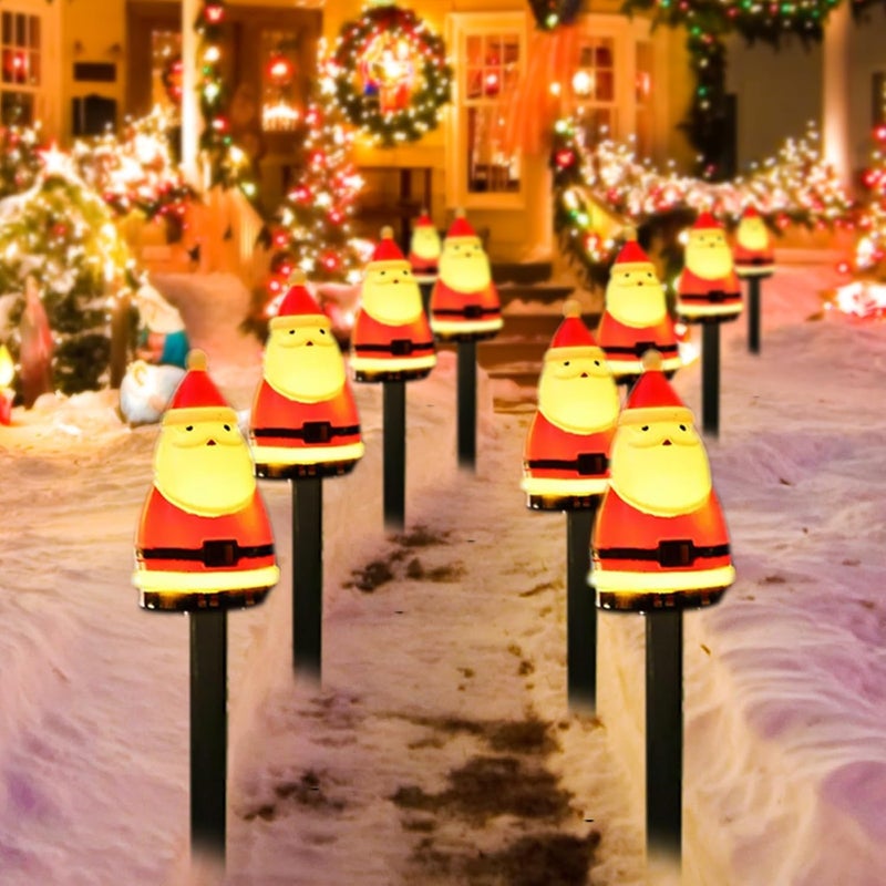 Świąteczne lampki solarne – ładowane energią słoneczną – do ścieżek zewnętrznych itp. – opakowanie 10 szt.