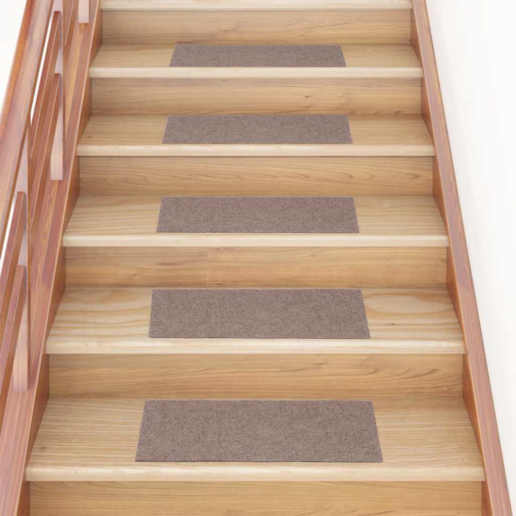 Maty na schody samoprzylepne 30 szt. 60x25 cm Jasnobrązowe prostokątne vidaXL