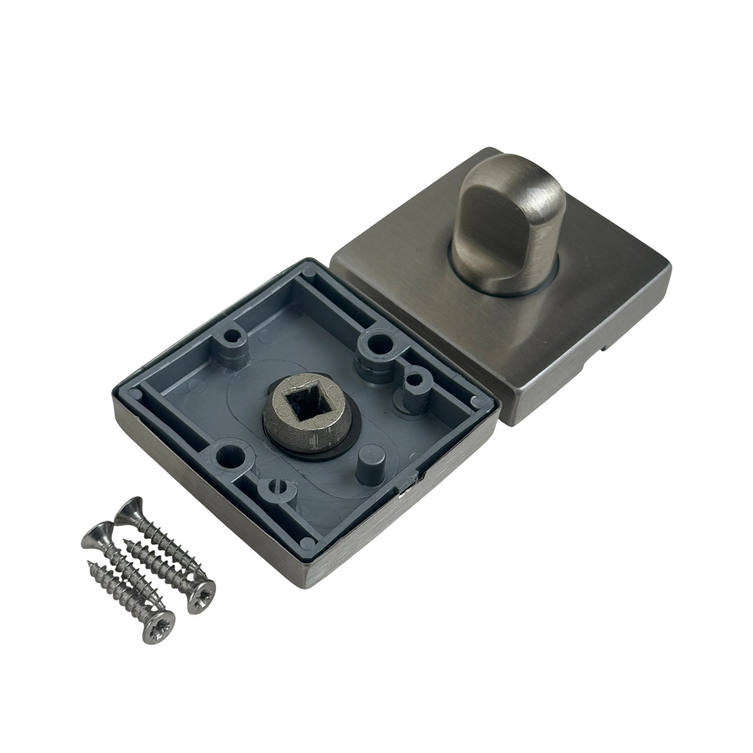 2 rosaces de poignée de porte carrées Mira verrou de condamnation, Aluminium nickel mat - 5