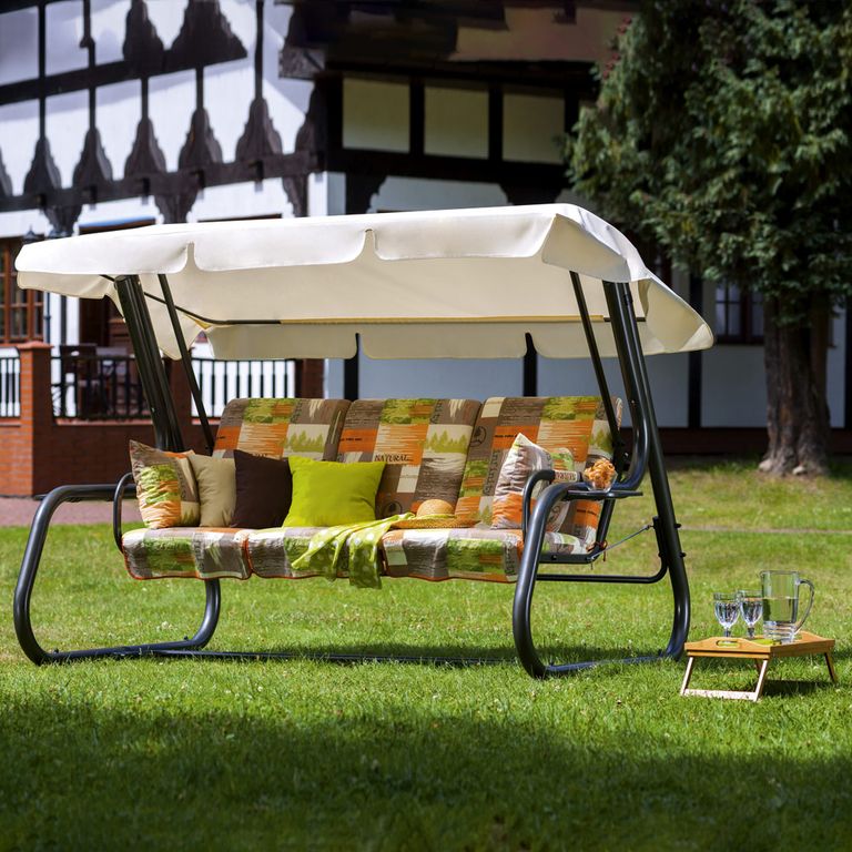 Daszek do huśtawki ogrodowej 228 x 126 cm Rimini / Venezia ecru PATIO - 6