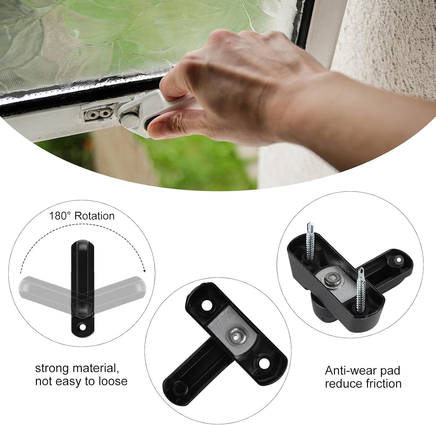 Blocco Aggiuntivo Per Finestra Sash Jammer, 10 Serrature Per Porte E Finestre In Lega Di Alluminio Con Viti, A Prova Di Bambino, Nero | Leroy Merlin - Foto 10