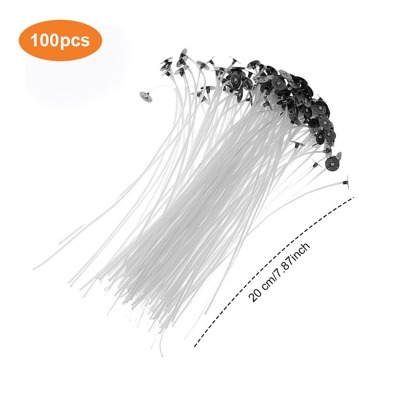 Stoppini cerati per candele (20 cm) 100 pezzi Bianco - 2