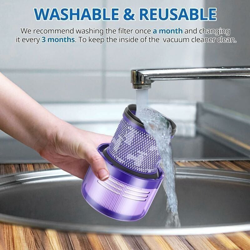 2 Pack Filtres pour Dyson V11 Absolute Extra Pro, V15 Detect sans fil Aspirateur SV14 SV17 SV22 Hepa Filtre de Remplacement Lavable Remplace - 4