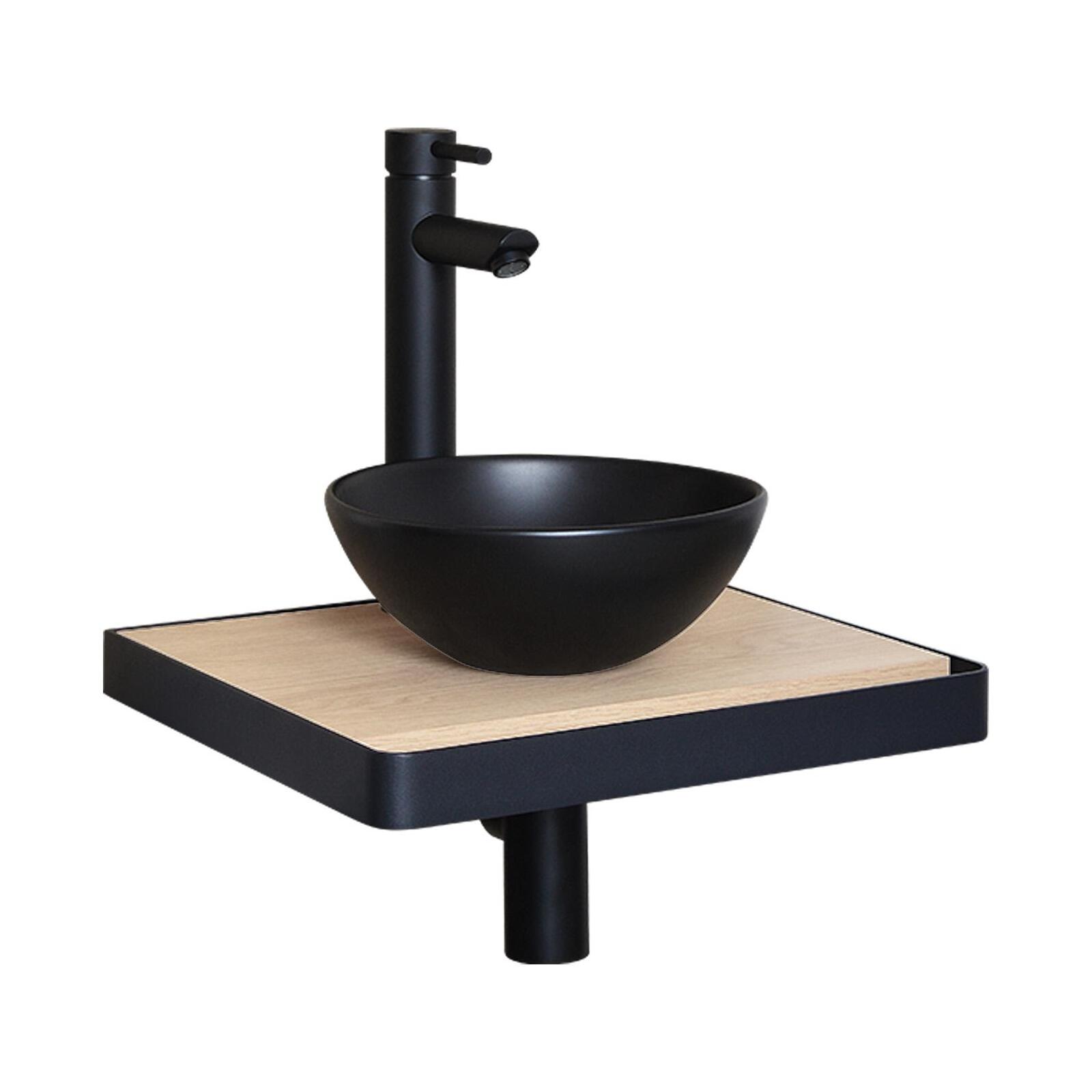 Meuble lave-mains SOHO avec porte serviette et vasque noire - 3