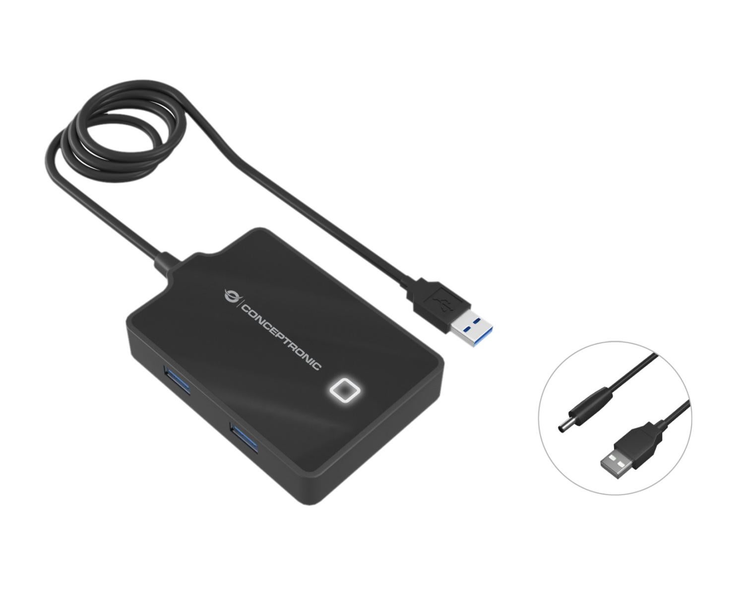 Conceptronic Hubbies11b Base Para Portátil Y Replicador De Puertos Usb 3.2 Gen 1 (3.1 Gen 1) Type-A Negro , Leroy Merlin