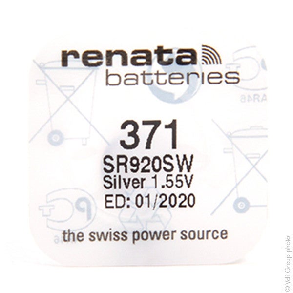 Pile bouton oxyde argent 371 - 1,55V - 40 mAh - 5