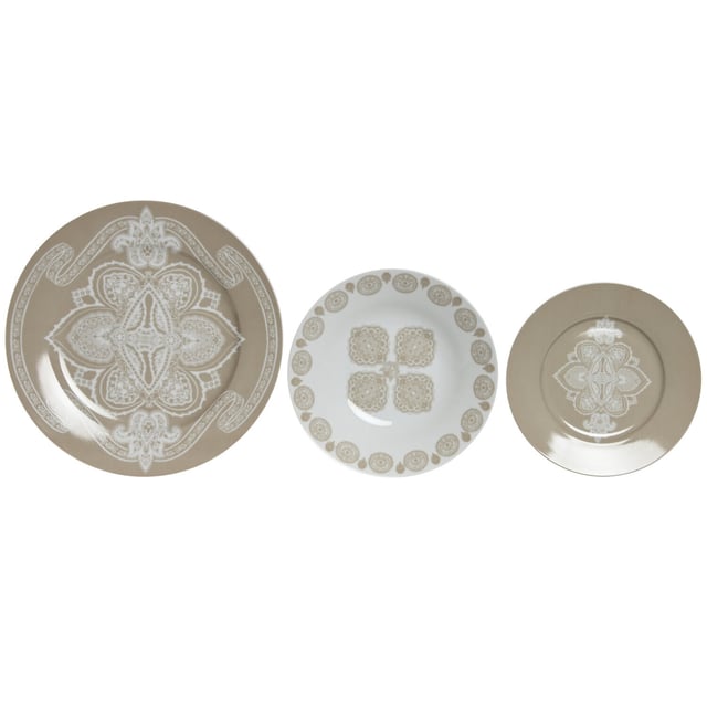 Vajilla set 18 Multicolor 27x27x2cm