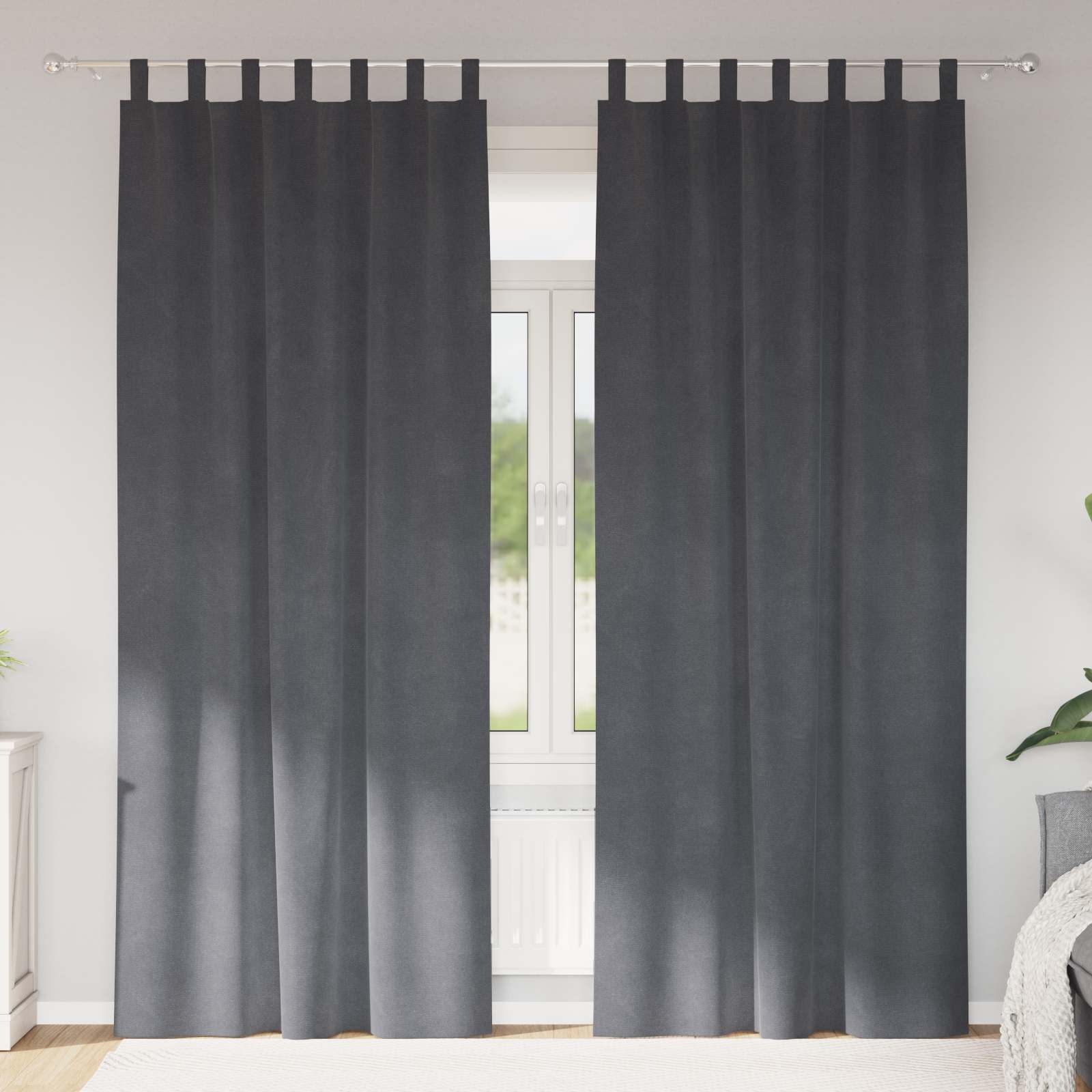 Zasłony zaciemniające 2 pcs Jasnoszary 140 x 225 cm Aksamit vidaXL