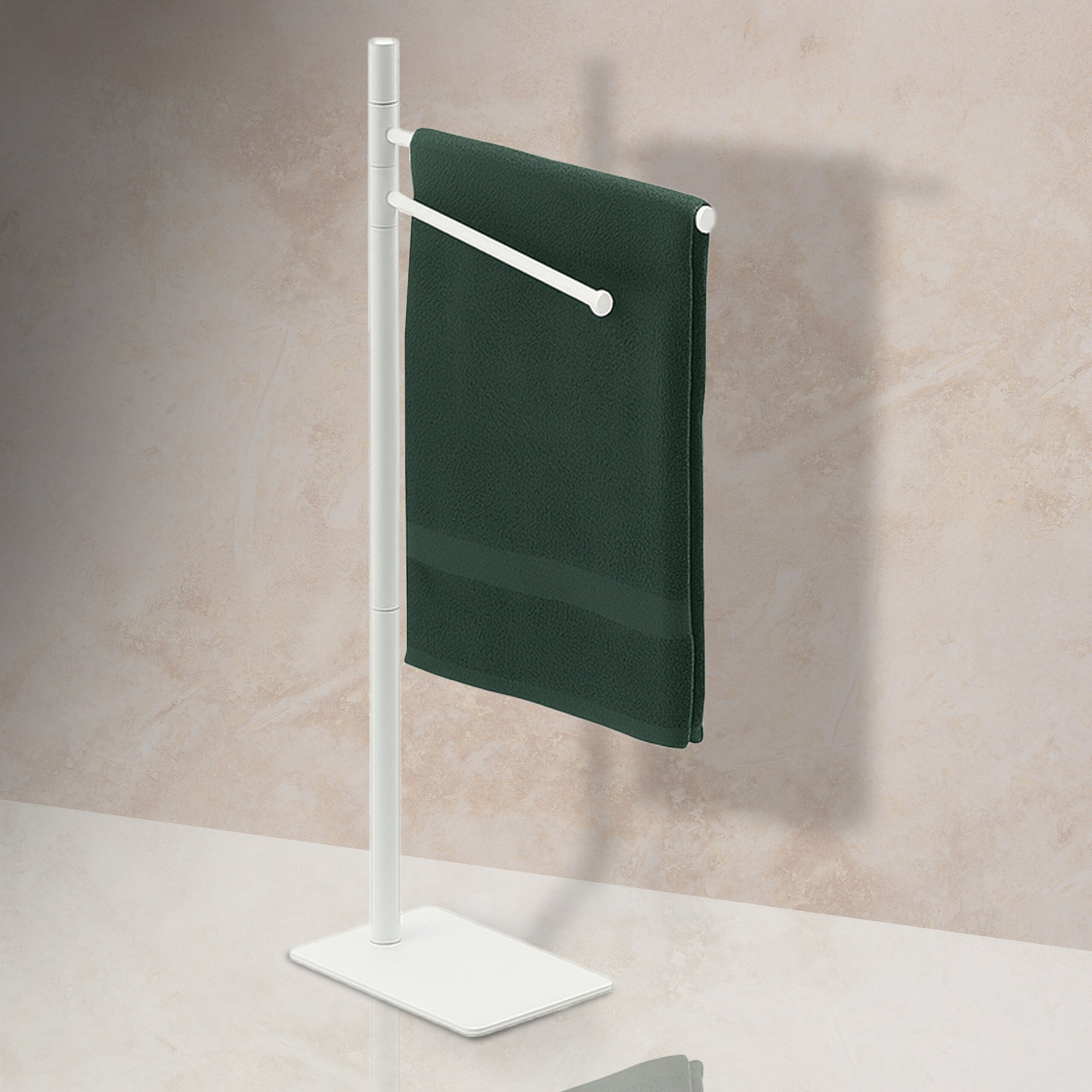 Relaxdays Porte-serviettes 3 barres en métal 83 x 39 x 18 cm - Noir