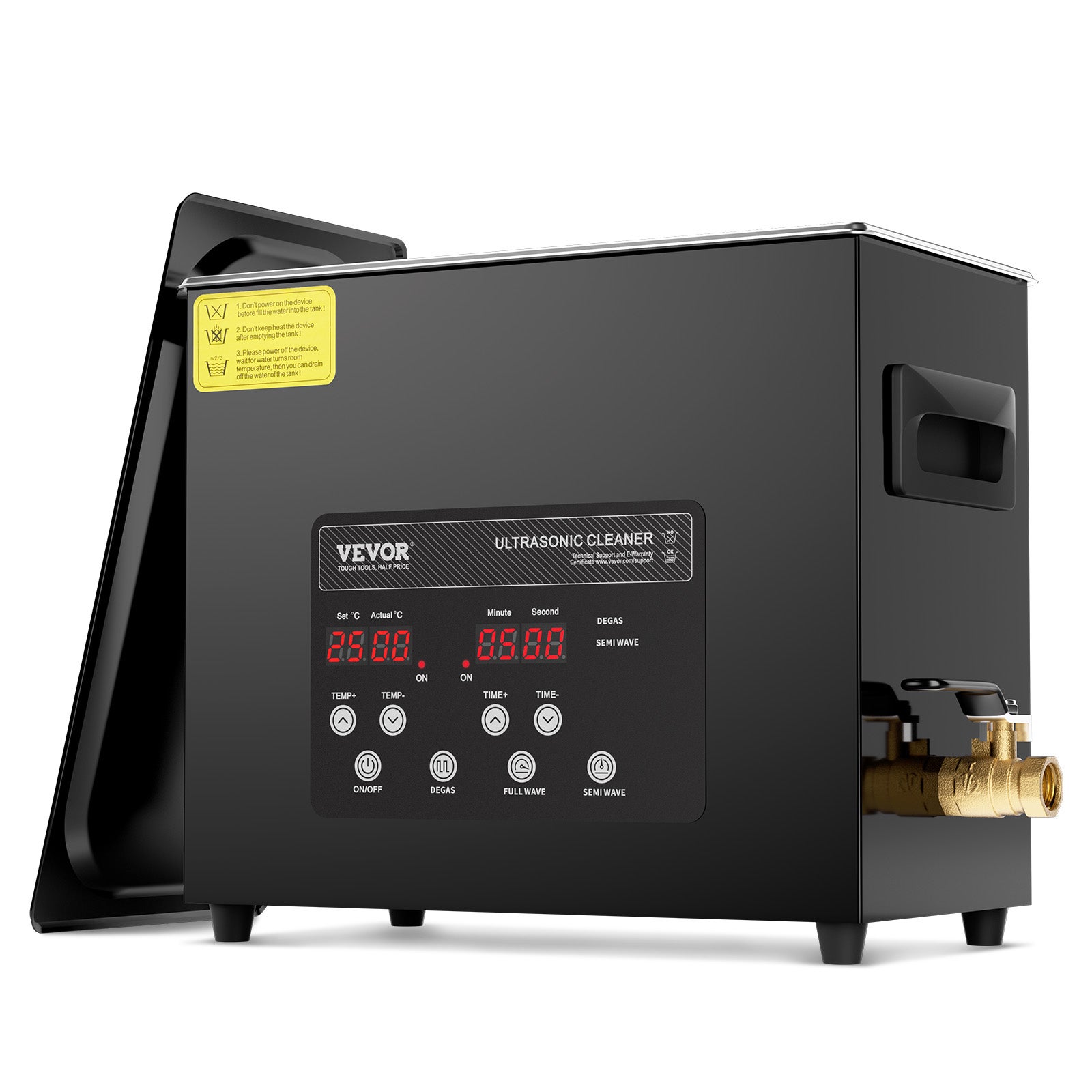 Cutia de curățare VEVOR cu ultrasunete digitale 6 L, mașină de curățare cu ultrasunete 180 W, cu încălzire și programator, cu modul ușor