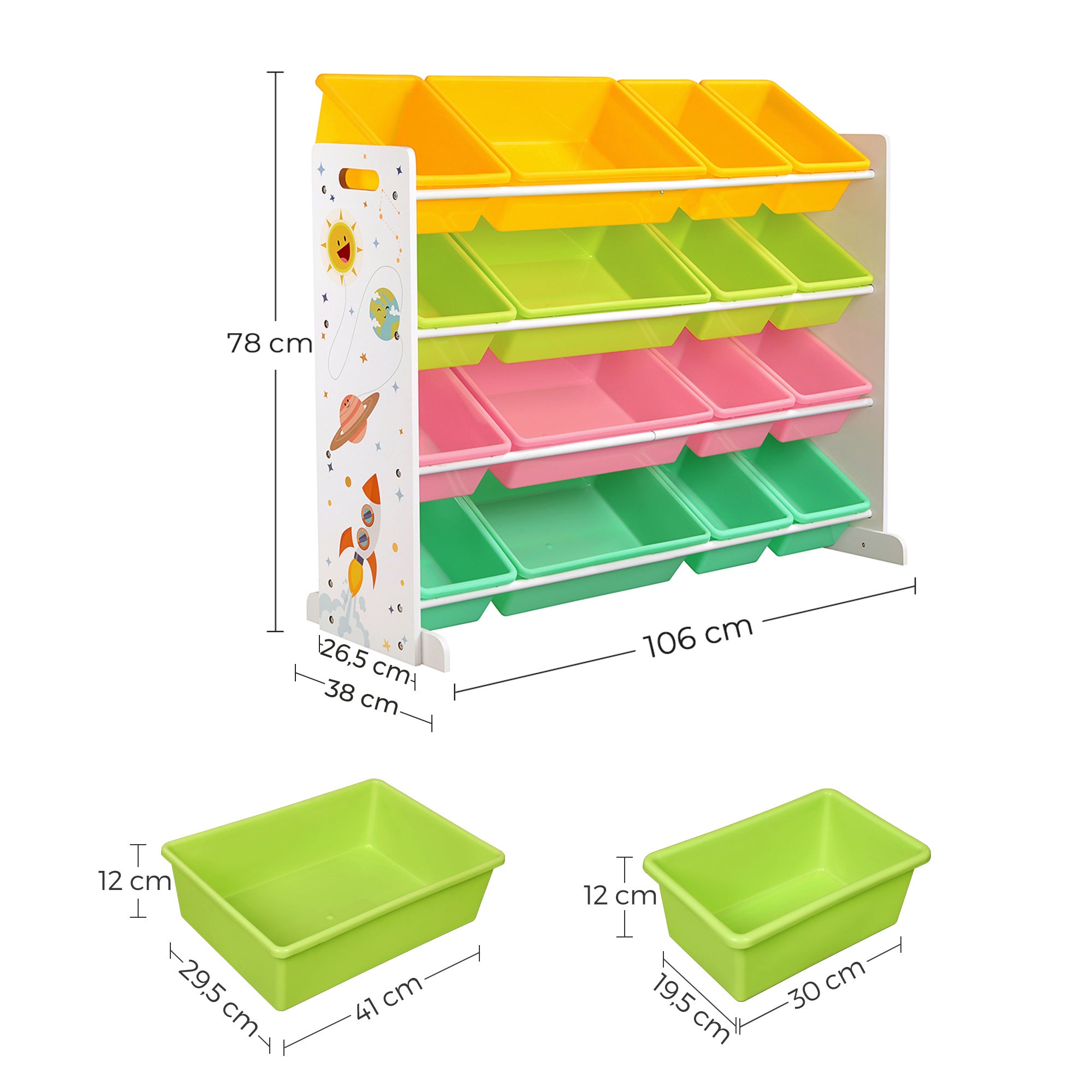 Étagère Pour Jouets, Avec 16 Coffres Amovibles En Plastique, Boîtes À Jouets - 5