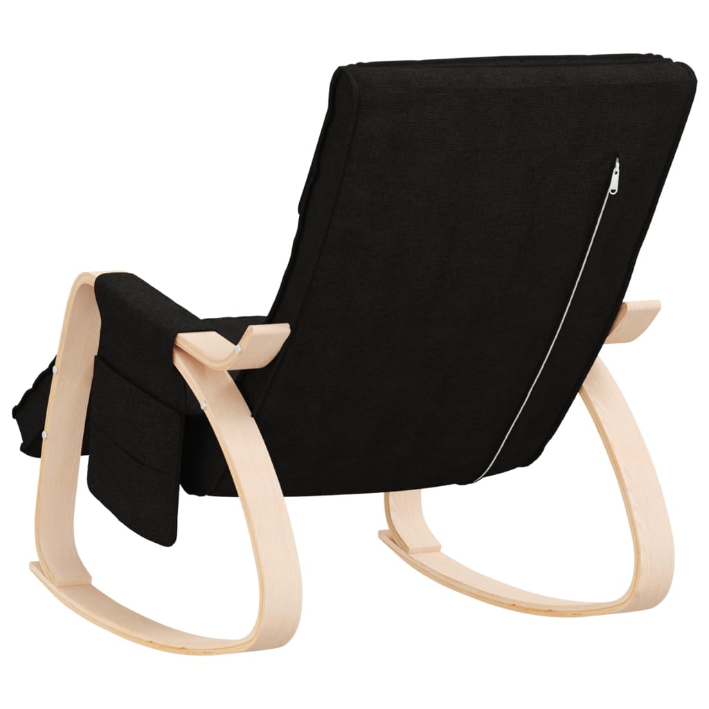 Chaise à bascule | Rocking chair | Fauteuil à bascule Noir Tissu275158 - 5