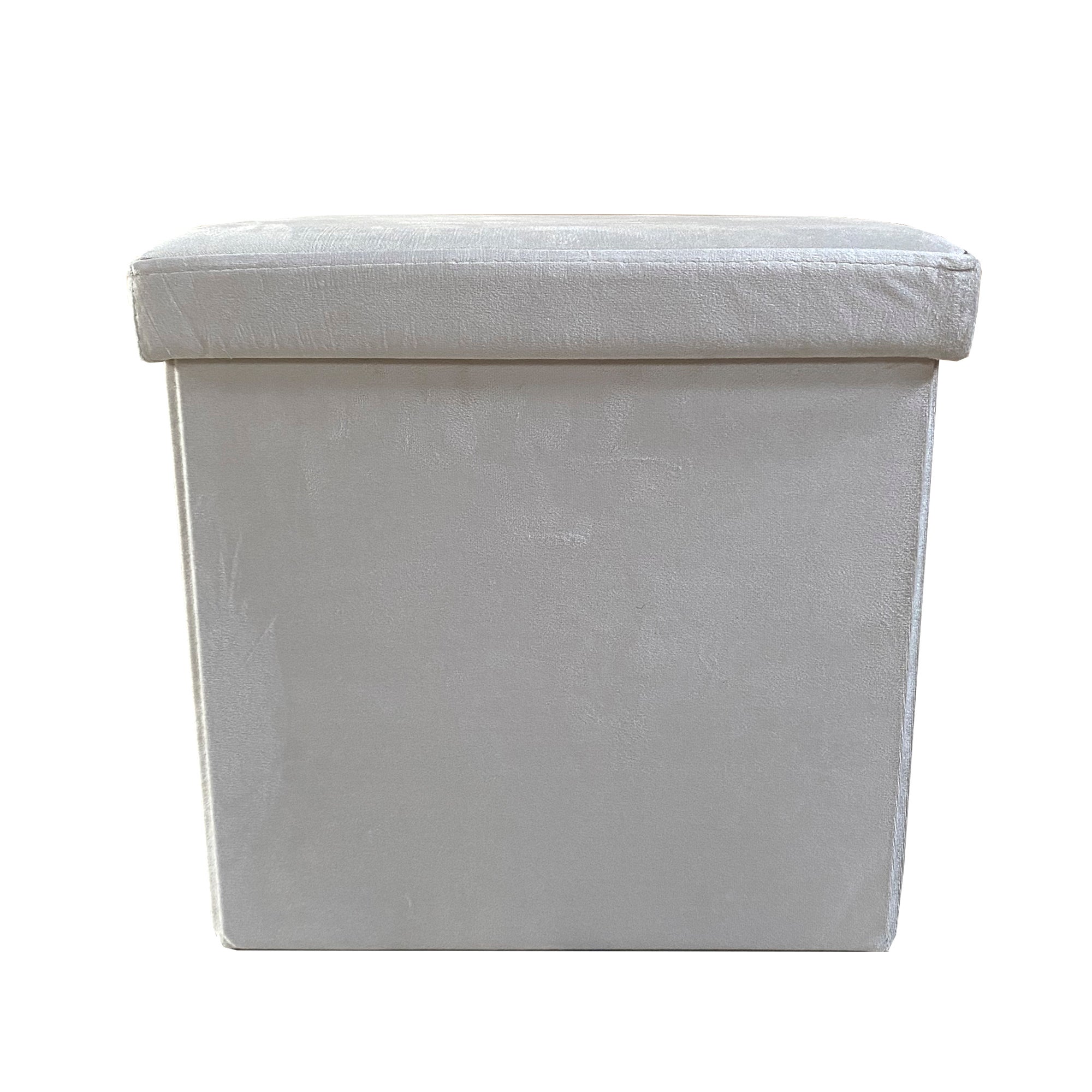 DESTOCKAGE - Pouf de rangement pliable en tissu Kube - Gris foncé - L 38 x P 38 x H 38 cm - NEUF - Ameublement