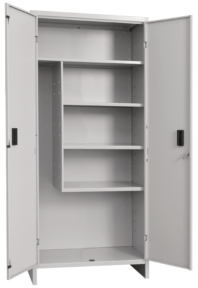 Armadio In Ferro 2 Ante Con Vano Porta Scope Misura 80X40X179H Cm