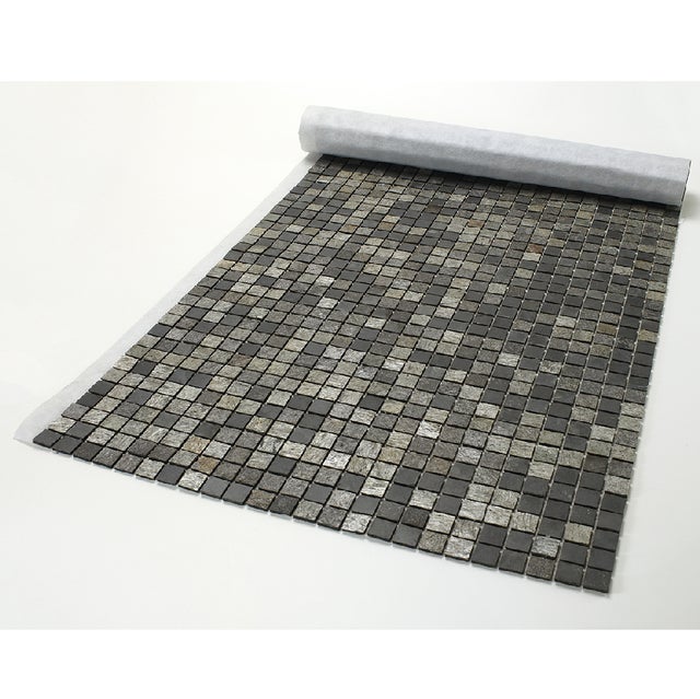 Mosaique pierre naturelle - 2,5 x 2,5 cm -rouleau 100 x 50 cm - mixte gris