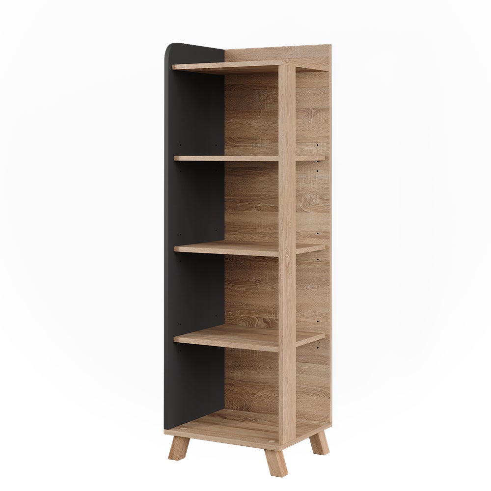 Vicco Półka łazienkowa Karen, Sonoma/antracyt, 40 x 128 cm z 4 przegrodami
