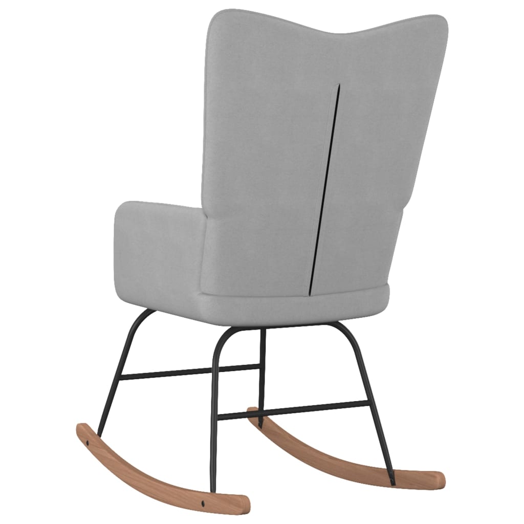 Chaise à bascule | Fauteuil à bascule | Fauteuil de relaxation Gris clair Tissu330118 - 4