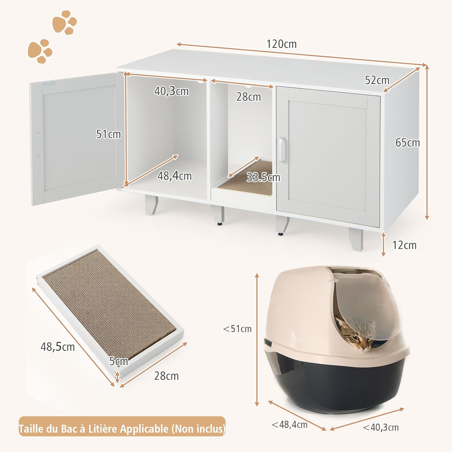 Planche à Gratter Pour Chat Avec Aire De Repos - En Sisal, Anti-rayures, Protège Meubles Et Sols