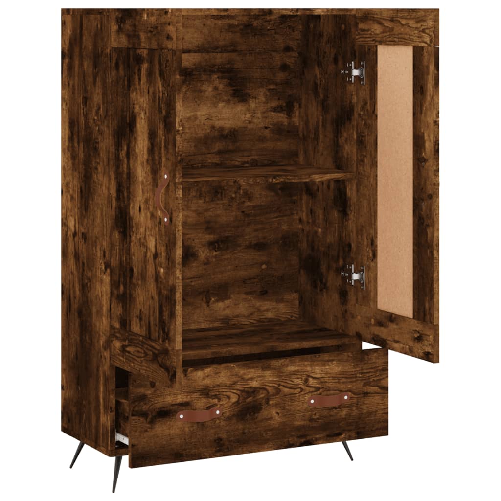 Credenza alta in rovere affumicato 69,5x31x115 cm in multistrato - 6