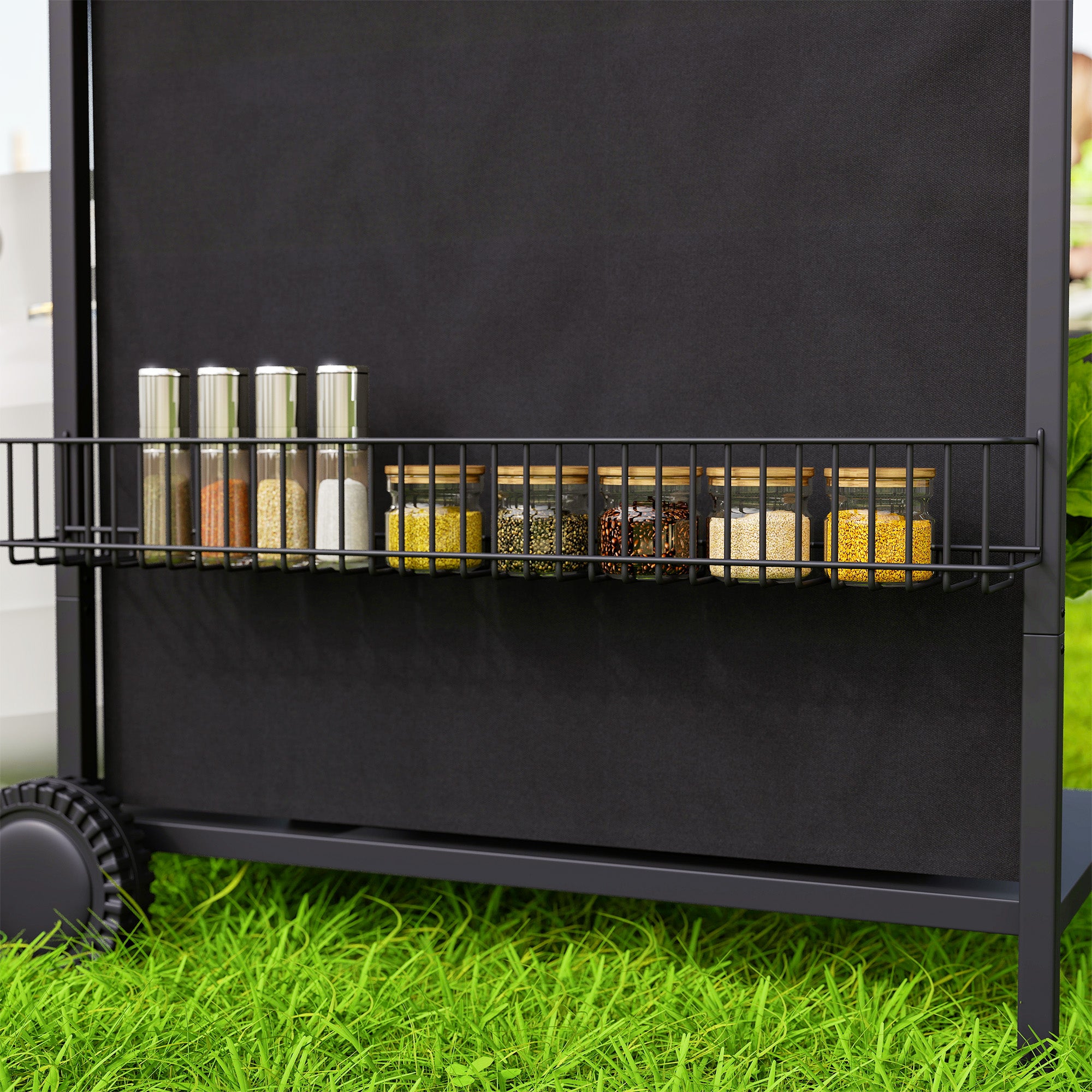 Outsunny Barbecue a Gas con 4+1 Bruciatori Indipendenti e Coperchio con Termometro, 121x54x97 cm, Nero - 9