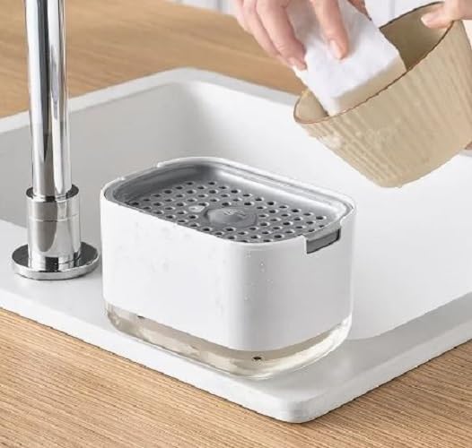 PARENCIA Dispenser Detersivo Per Lavastoviglie Con Porta Spugna - Colori Assortiti