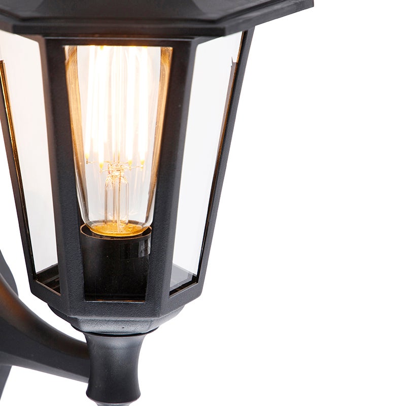 Applique murale d'extérieur classique noire avec détecteur de mouvement - New Haven - 6