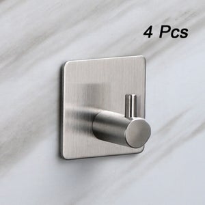 Set di 4 ganci da parete adesivi in acciaio inossidabile, nessun foro richiesto, ganci per strofinacci/asciugamani per cucina e bagno - Nero | Leroy Merlin