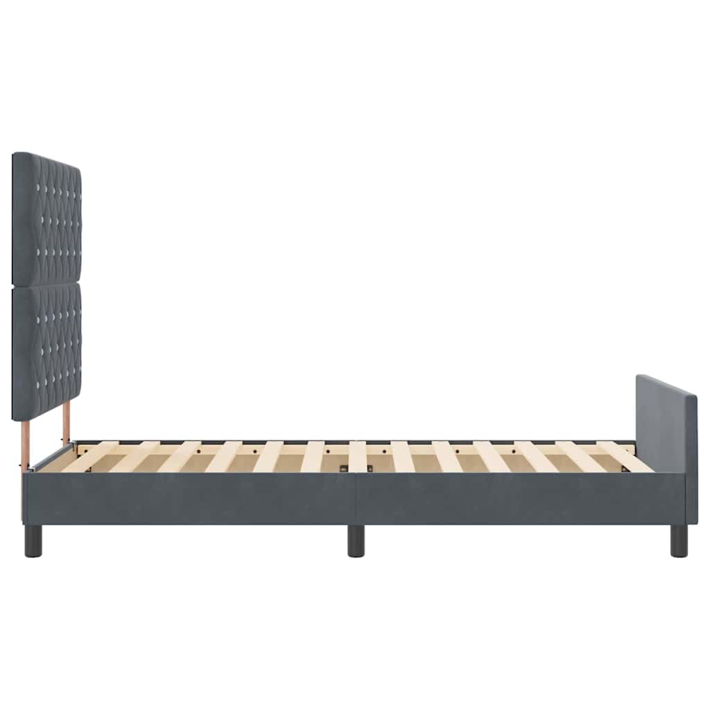 Maison Exclusive - Letto a molle con testiera Grigio scuro 100 x 200 cm Velluto - 8
