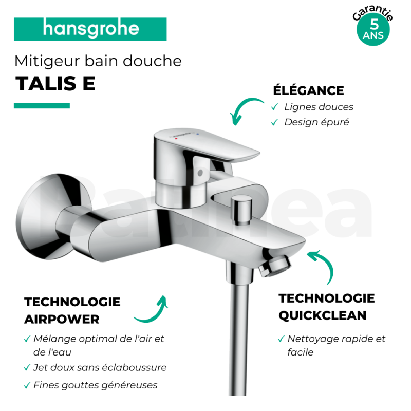Mitigeur bain douche mécanique HANSGROHE Talis E chromé - 5